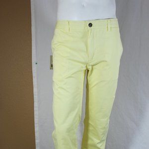 Jack Spade Men's Light Yellow Chino Flat Front Pants 36W